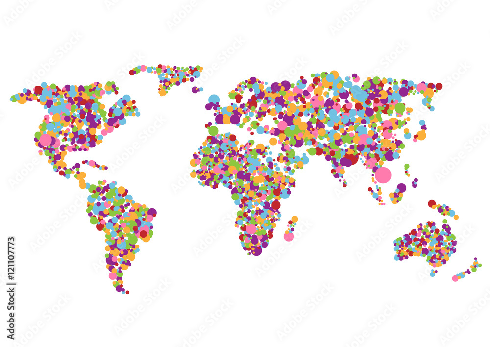 Obraz premium Colorful World map