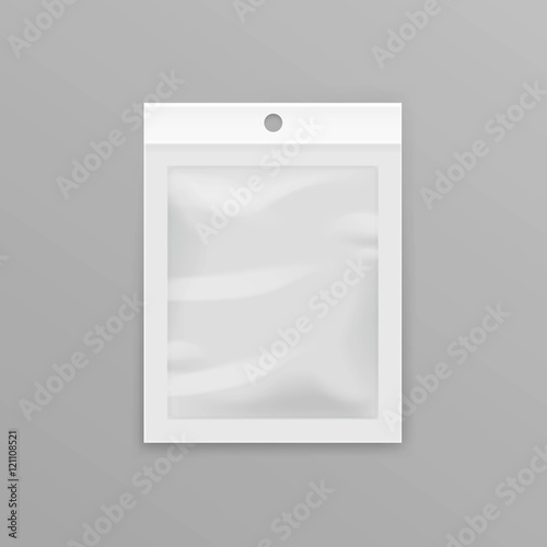 White Sealed Empty Transparent Plastic Pocket Bag with Hang Slot