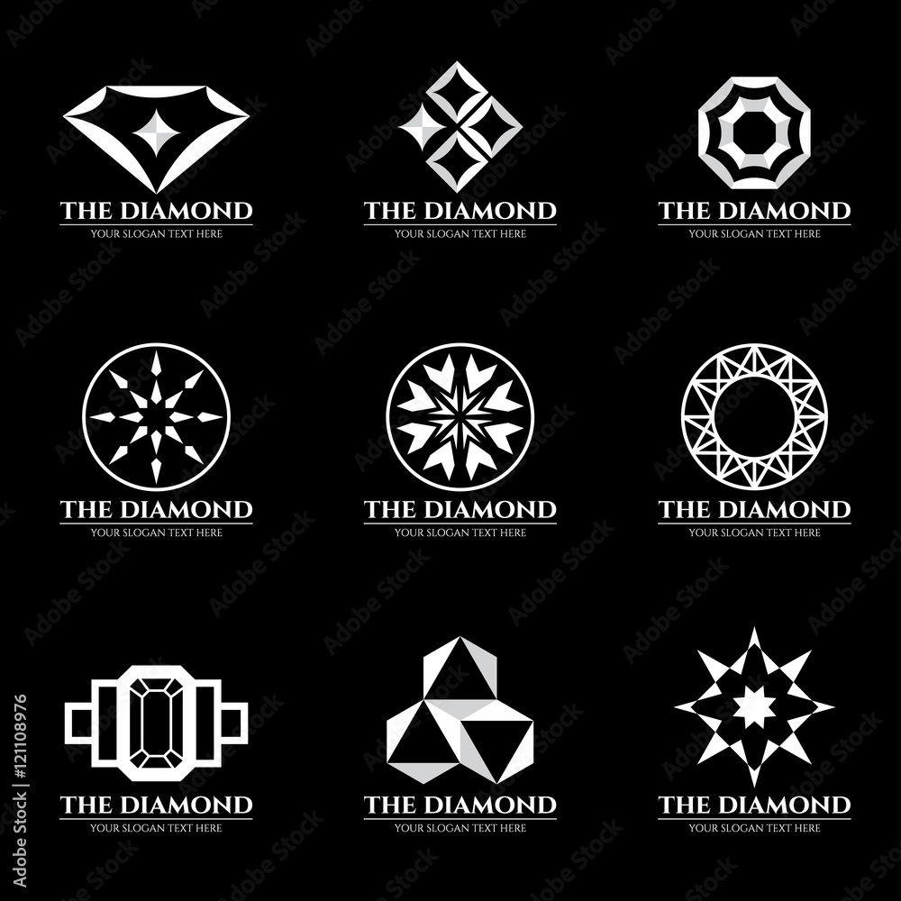 White Diamond logo vector illustration set design White Diamond logo vector illustration set design
