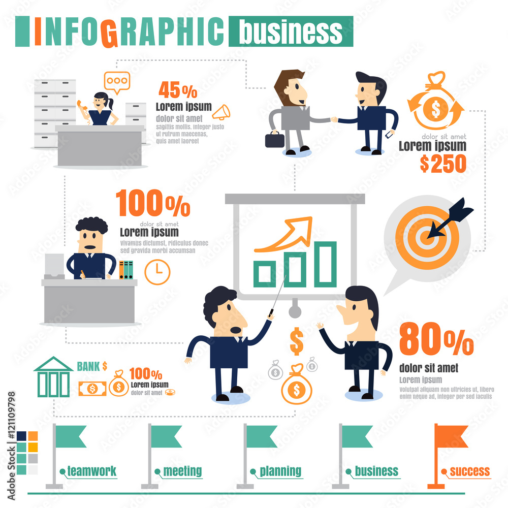 infographic Business Team work, success, communication, profits. infographic Business Team work, success, communication, profits.