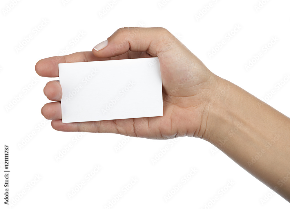 Business Card on Hand Isolated Business Card on Hand Isolated