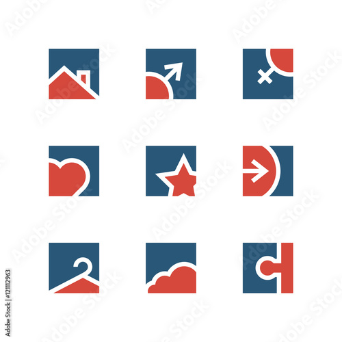 Home and family simple vector logo set - house, man, woman, love, star, arrow, hanger, cloud and puzzle Free Download Home and family simple vector logo set - house, man, woman, love, star, arrow, hanger, cloud and puzzle - GFXLoad
