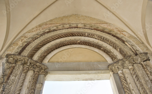 Fano, St. Francis church, detail of central door archivolts