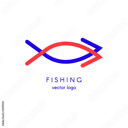 Fishing, spearfishing vector logo design template. Fishing Hook. Sport icons.