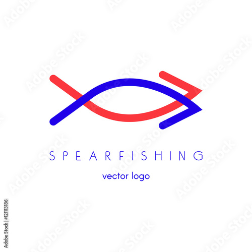 Fishing, spearfishing vector logo design template. Fishing Hook. Sport icons.