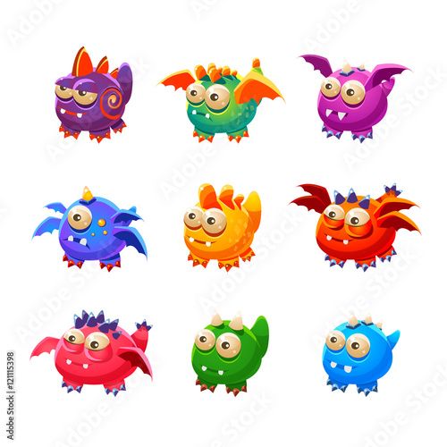 Toy Alien Monsters With And Without Wings Collection © topvectors