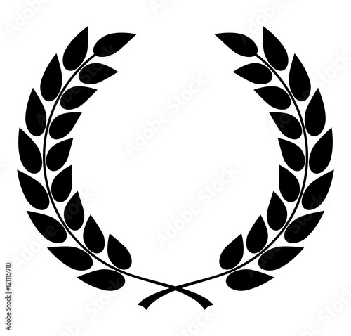 Laurel wreath vector in black on white background
