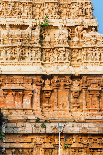 architecture details of facade Sri Padmanabhaswamy temple in Trivandrum Kerala India photo