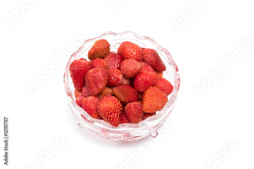 Strawberry in a crystal vase photo