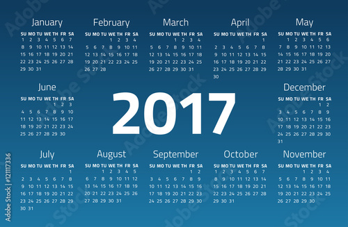 Calendar 2017 year