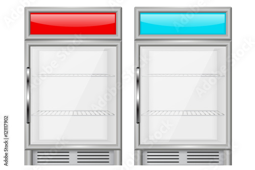 Display refrigerator. Small compact fridge