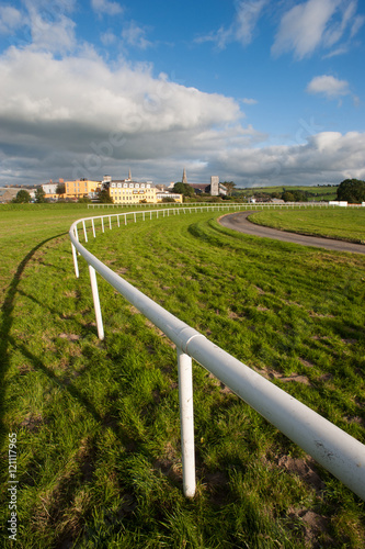Konstfotografi Close up of horserace track railing