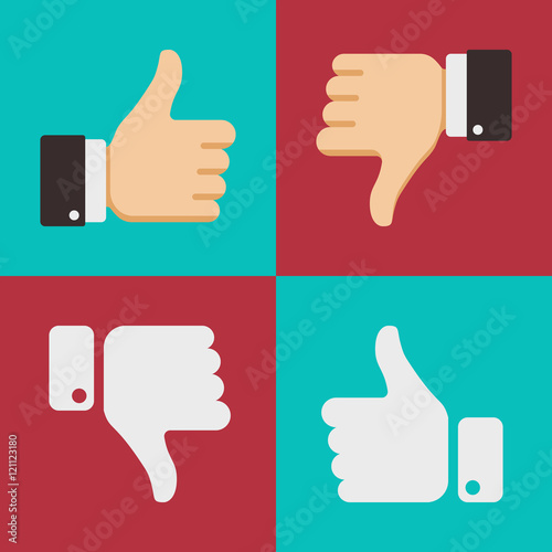 Thumbs up like dislike icons for social network web app