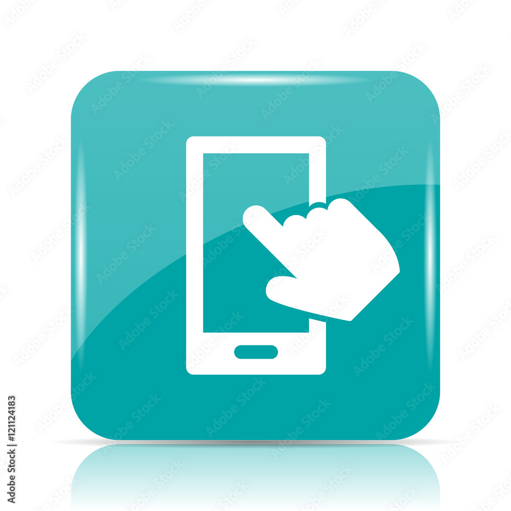 Smartphone with hand icon Smartphone with hand icon