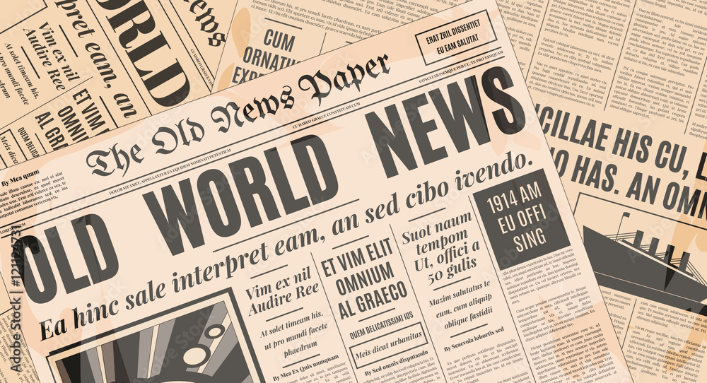 Vecteur Stock Old Newspaper Design Vector Template Adobe Stock