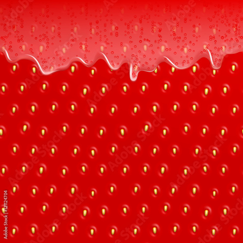 Seamless strawberry drip spill texture background
