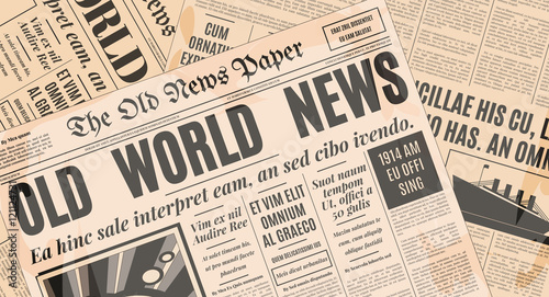 Old newspaper design vector template.