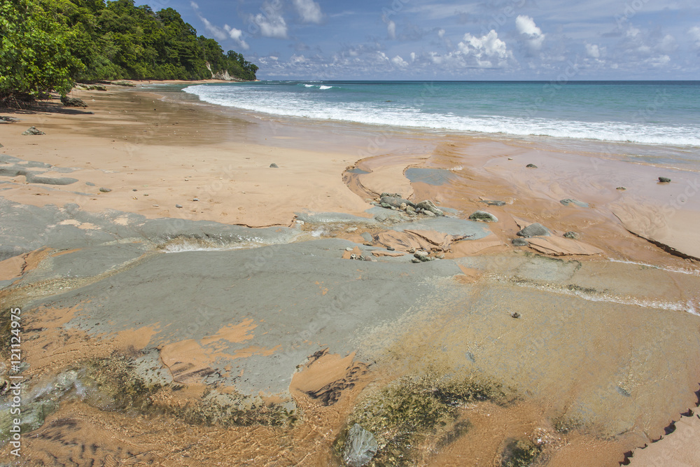 custom made wallpaper toronto digitalNail Island blue sky with white clouds, Andaman Islands, India