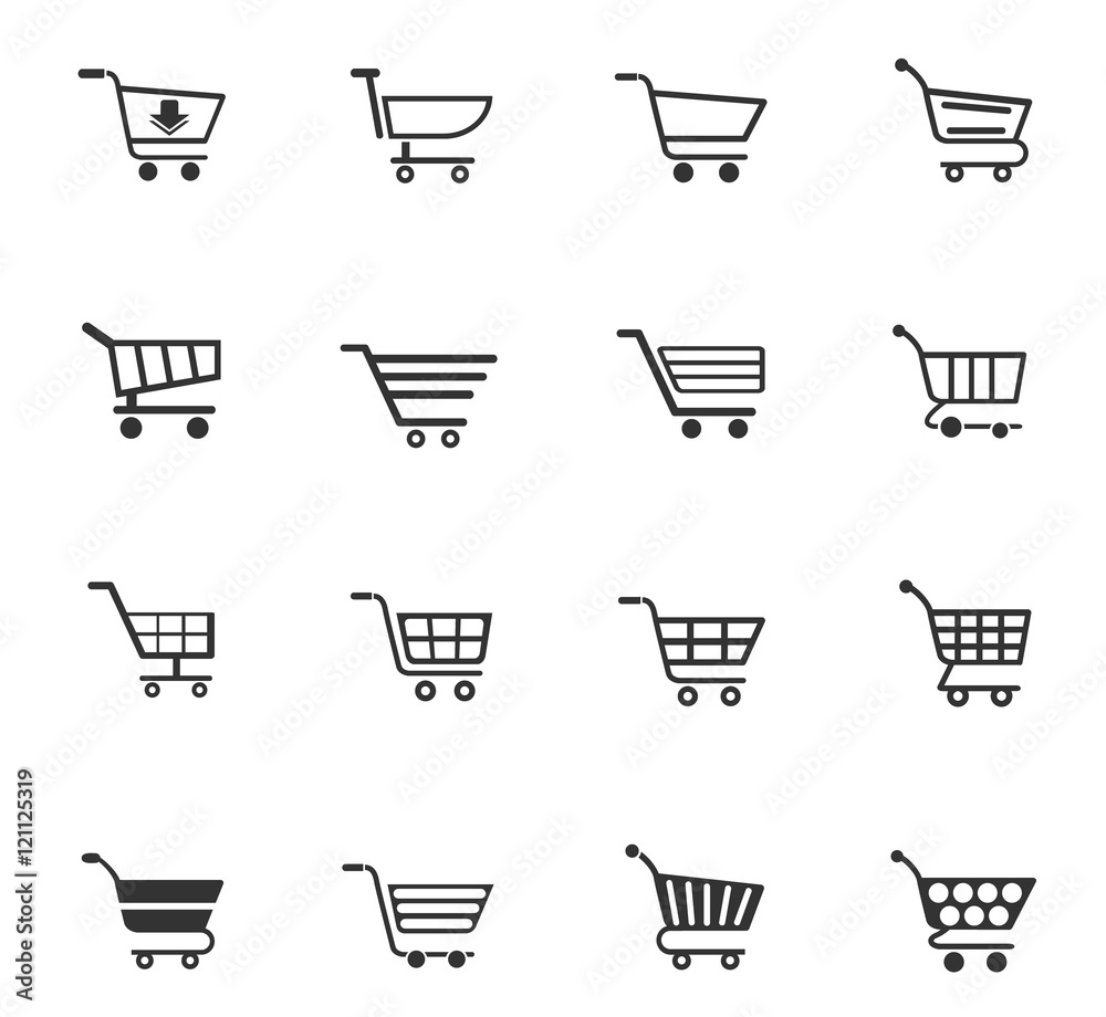 shopping cart icon set shopping cart icon set