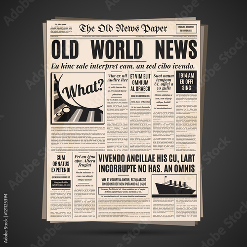 Old newspaper design vector template.