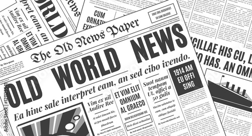 Old white newspaper design vector template.