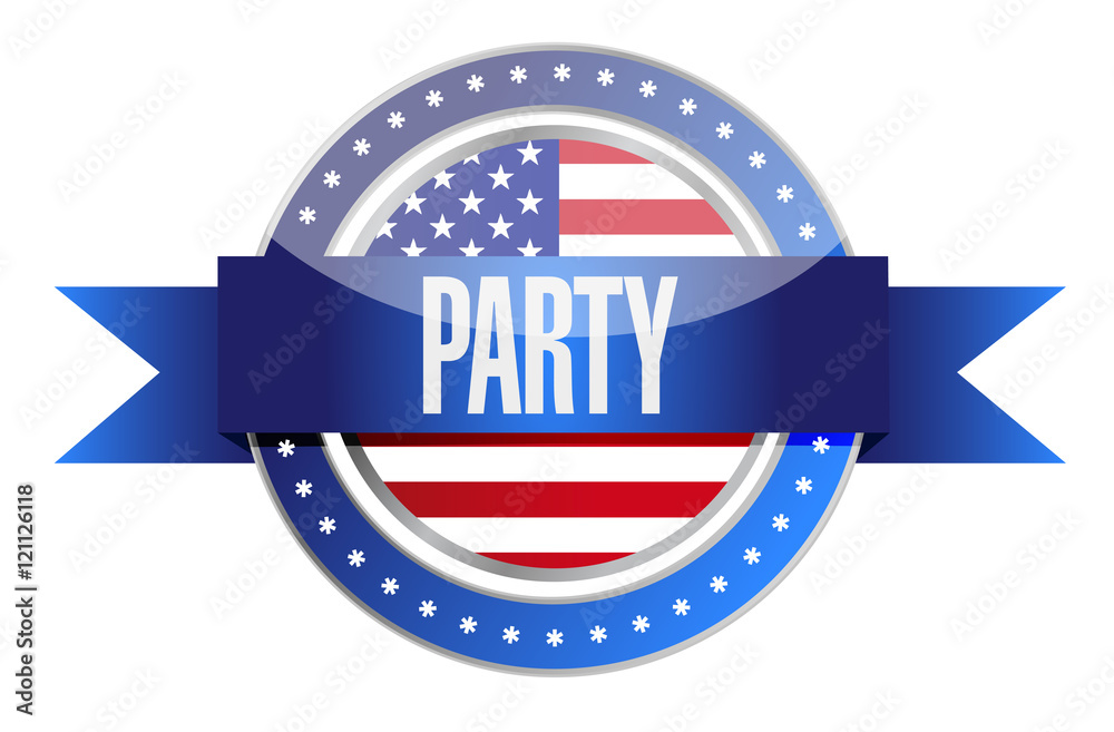 us party seal illustration design graphic us party seal illustration design graphic