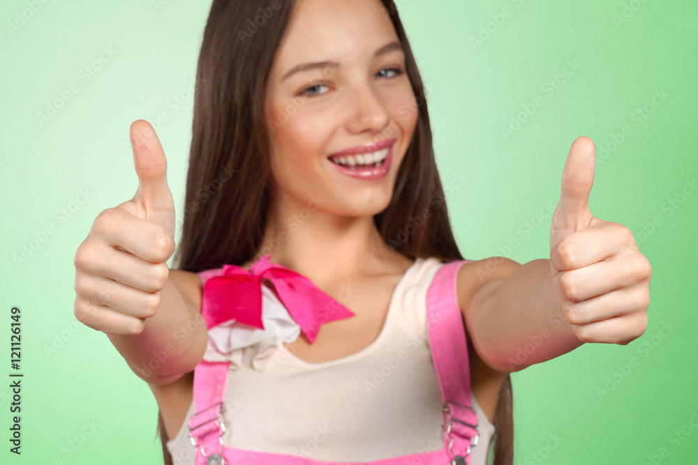 woman with ok hand sign