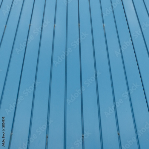 Blue goffered metal texture, corrugated steel surface