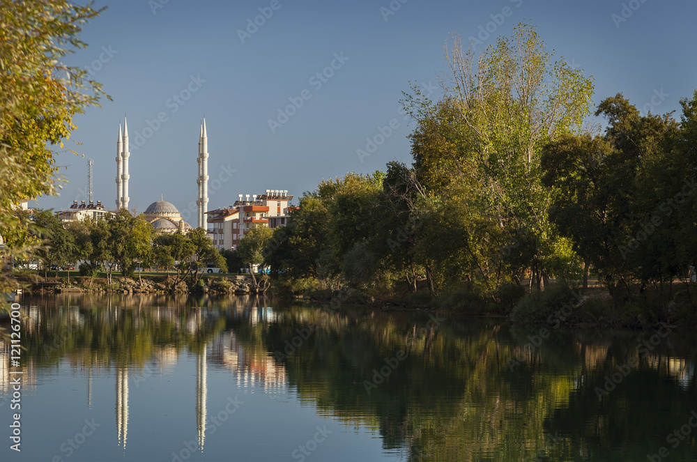 Mosque river reflection