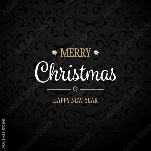 Black Ornament Background with Christmis Greetings