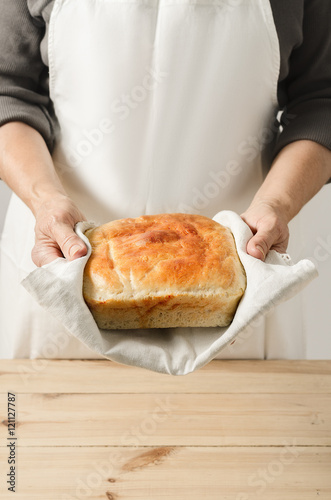 Bakery product. Delicious bread for you. Cooking process concept