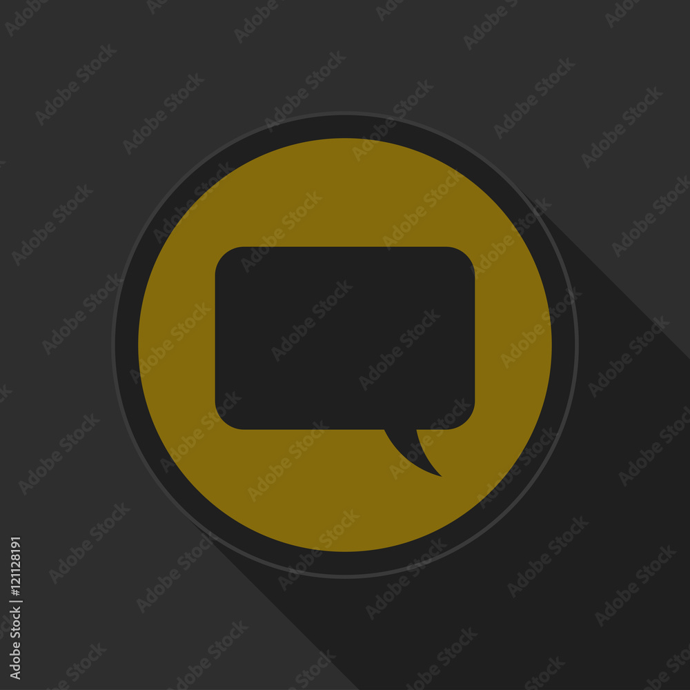 Naklejka premium dark gray and yellow icon - speech bubble