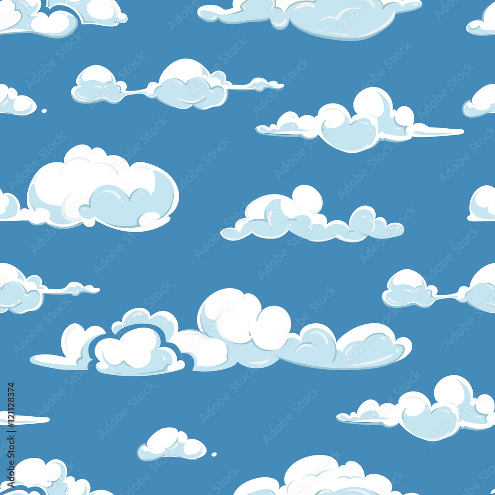 Vector clouds weather seamless pattern