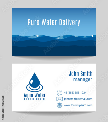 Pure water delivery business card template