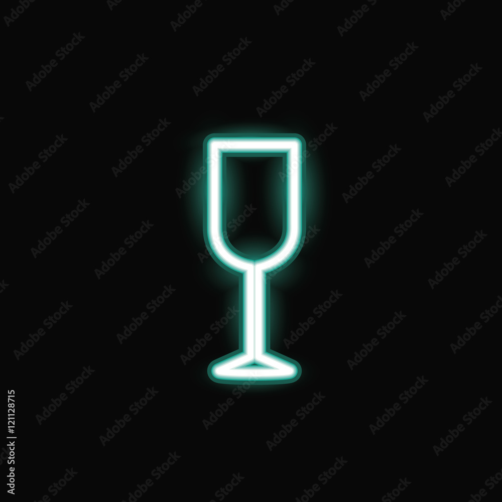 neon cocktail glass icon. decoration and advertising theme. Colorful design. Vector illustration