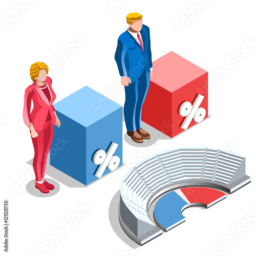 Election Infographic Congress Us Vector Isometric People