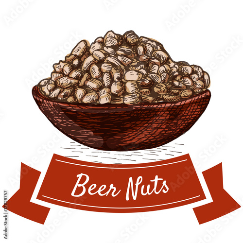 Beer nuts illustration.