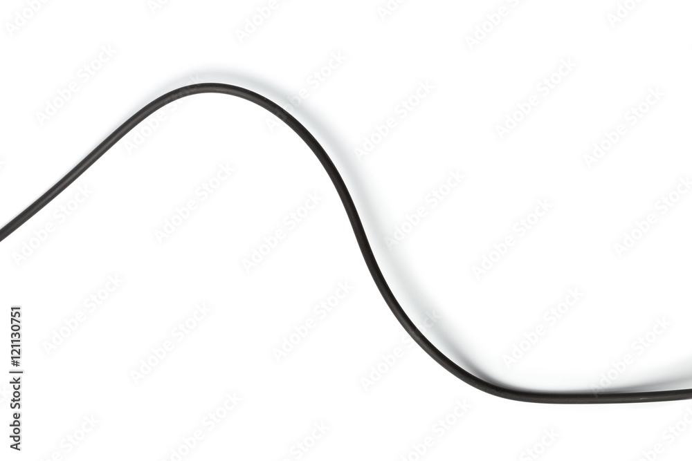 Black power cable socket isolated on white background Black power cable socket isolated on white background