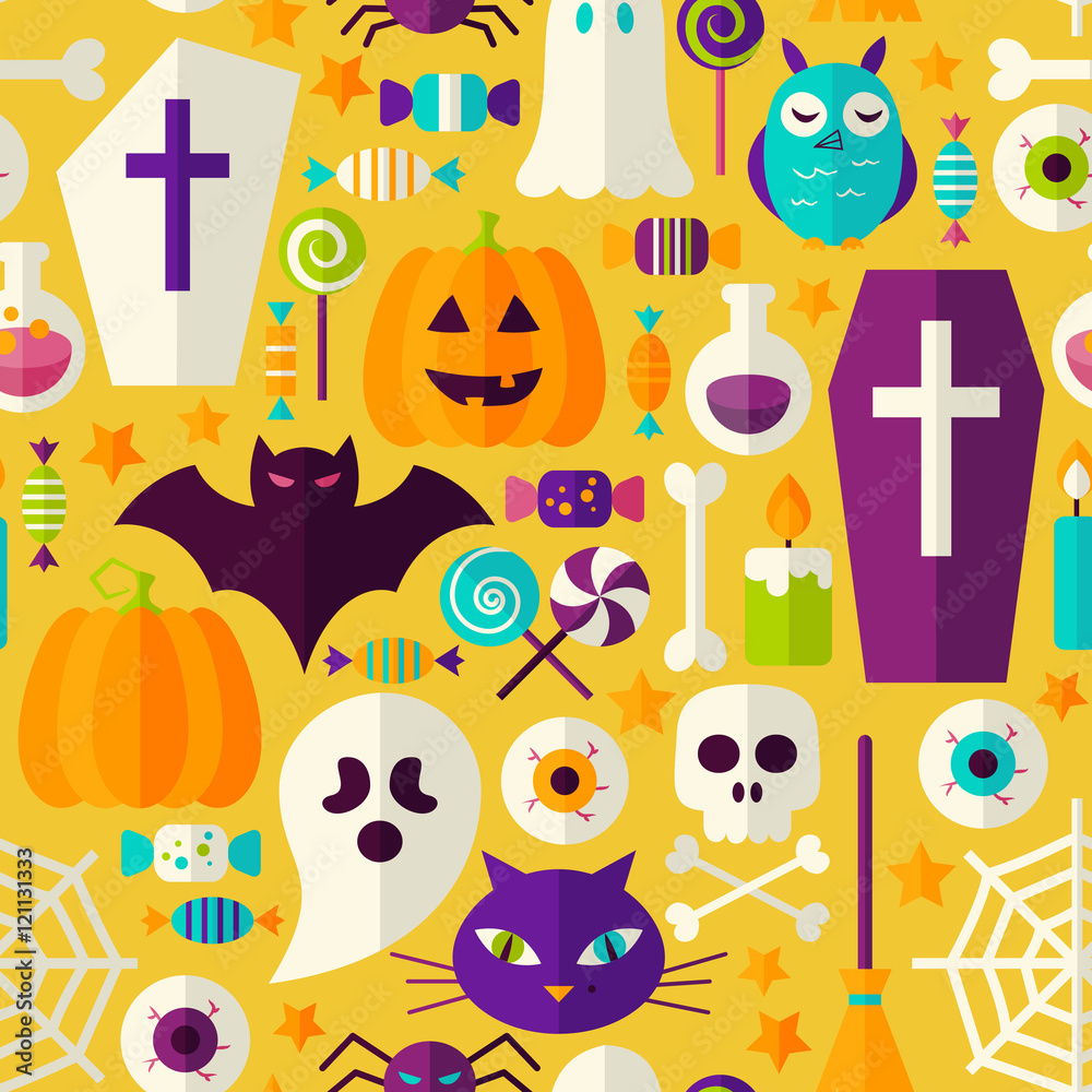 Halloween Party Seamless Pattern
