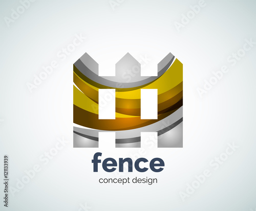 Vector house fence logo template photo