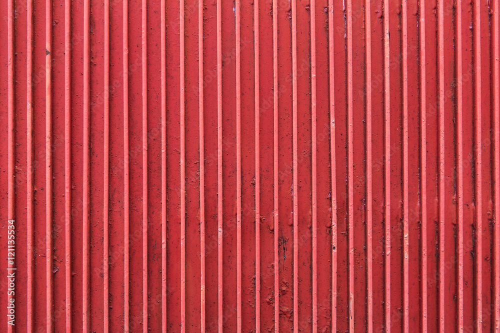 Obraz premium close up of old painted metal ribbed surface