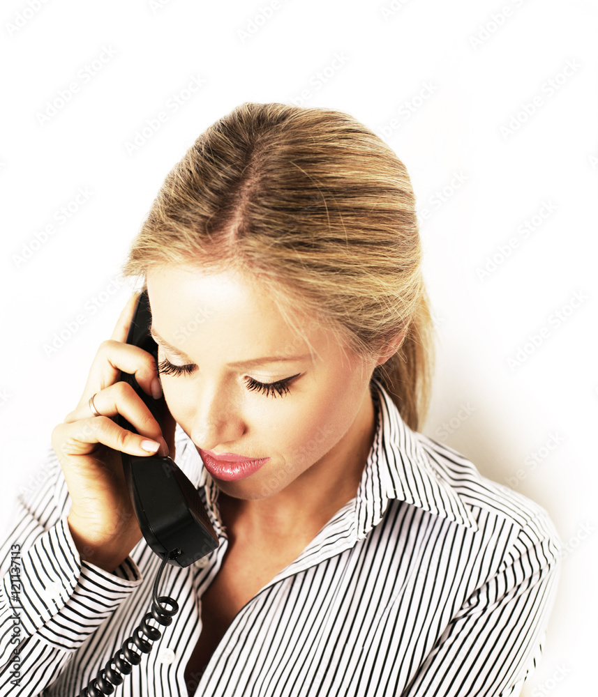 Business Frau Am Telefon Stock Foto Adobe Stock