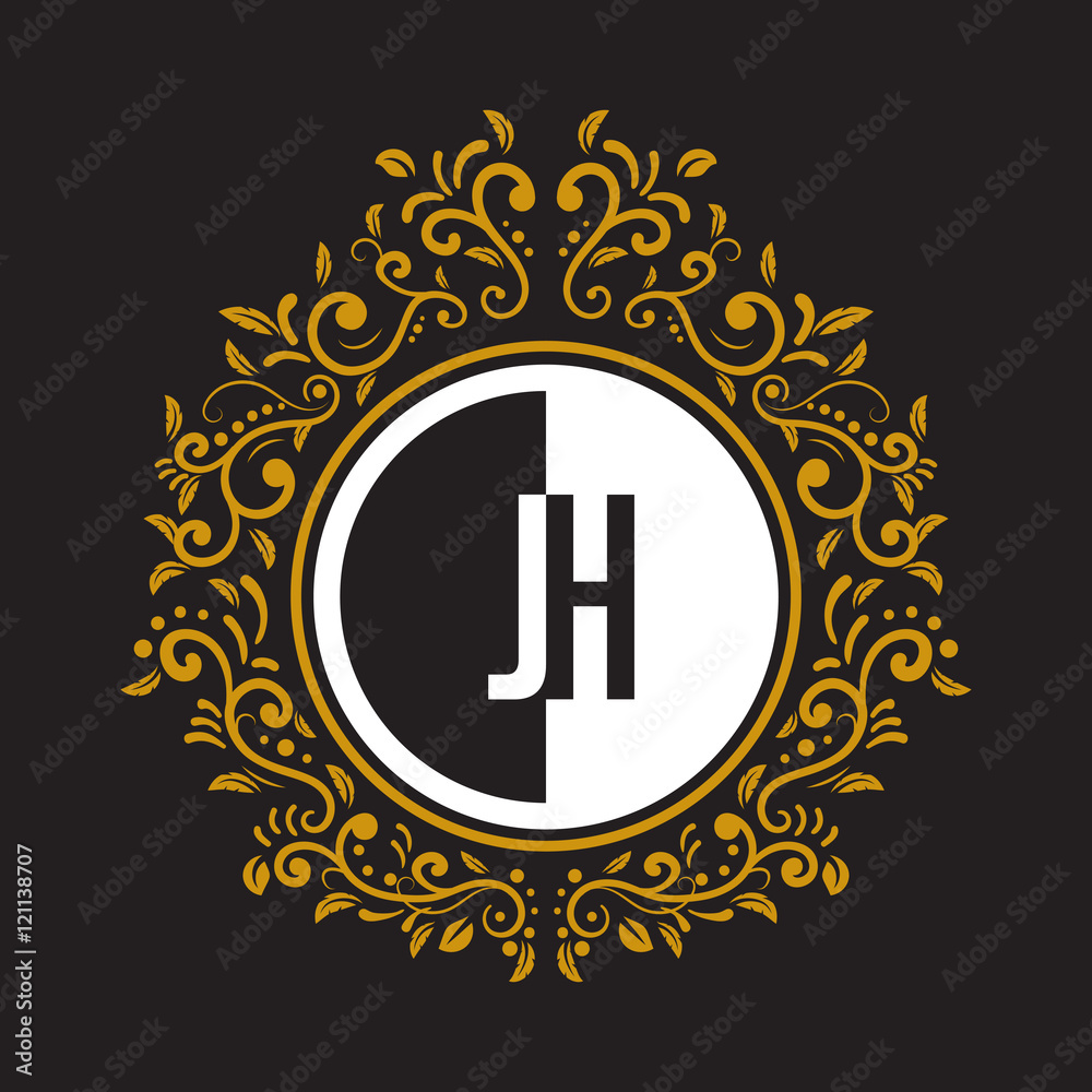 Fototapeta premium INITIAL CIRCLE HALF vintage
