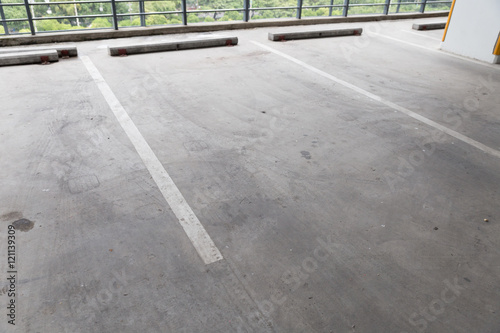 empty indoor car parking lot