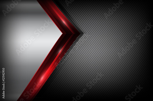 Dark carbon fiber and red overlap element abstract background ve