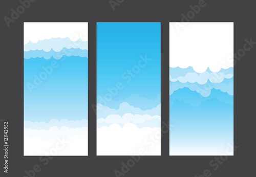 Nature background blue sky and cloud element vector illustration