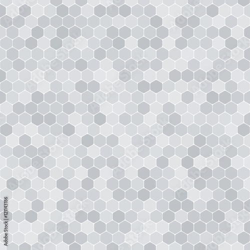 Abstract vector gray background with hexagon shapes different opacity.