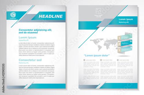 Vector Brochure Flyer design Layout template, size A4, Front page and back page, infographics. Easy to use and edit.
