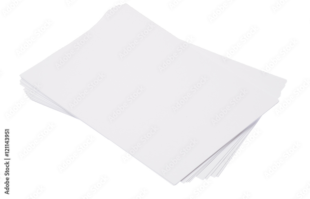 Stack of papers on white background Stack of papers on white background