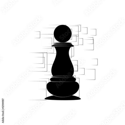 Icon chess pawn on an abstract background. Vector